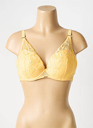 Soutien-gorge effet matière satinée haut soutien-gorge moulé jaune CHANTELLE femme