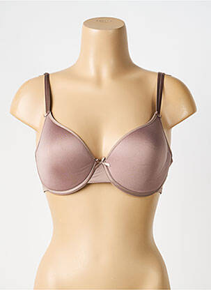 Soutien-gorge effet matière satinée haut soutien-gorge moulé beige CHANTELLE femme