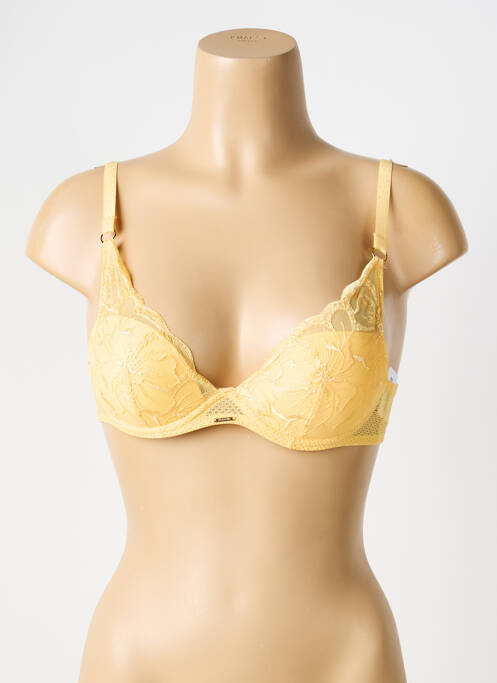 Soutien-gorge effet matière satinée haut soutien-gorge avec mousse de rembourrage amovible jaune CHANTELLE femme