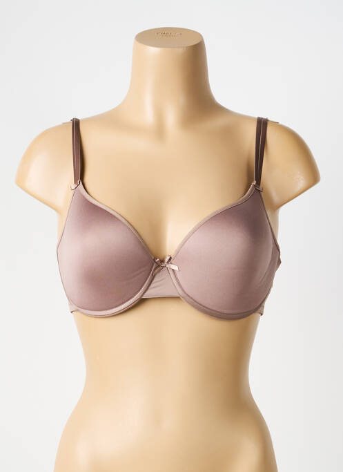 Soutien-gorge effet matière satinée haut soutien-gorge moulé beige CHANTELLE femme