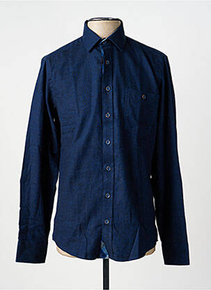Chemise manches longues coupe droite bleu TERRITOIRE D'HOMME homme