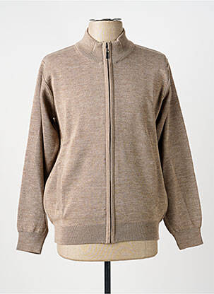 Gilet manches longues manches longues beige TERRITOIRE D'HOMME homme