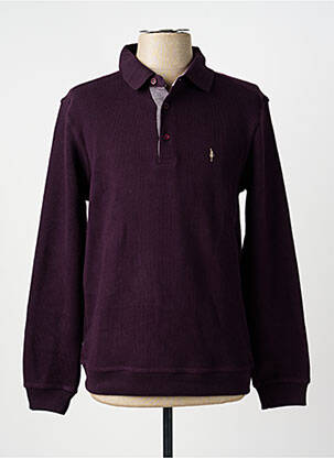 Pull col polo manches longues violet TERRITOIRE D'HOMME homme