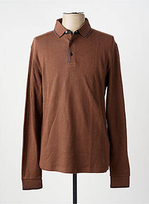 Polo manches longues manches longues marron TERRITOIRE D'HOMME homme