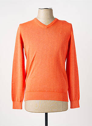 Pull col v manches longues orange TERRITOIRE D'HOMME homme