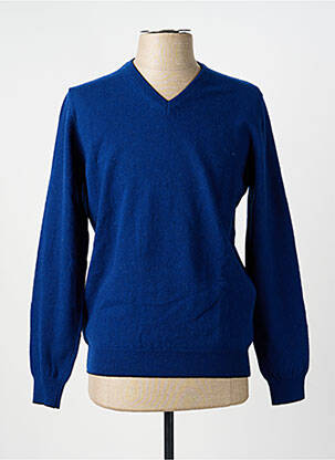 Pull col v manches longues bleu TERRITOIRE D'HOMME homme