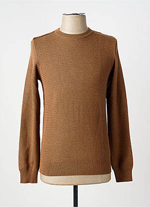 Pull col rond manches longues marron TERRITOIRE D'HOMME homme
