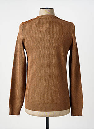 Pull col rond manches longues marron TERRITOIRE D'HOMME homme