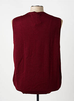 Pull col v sans manche rouge TERRITOIRE D'HOMME homme