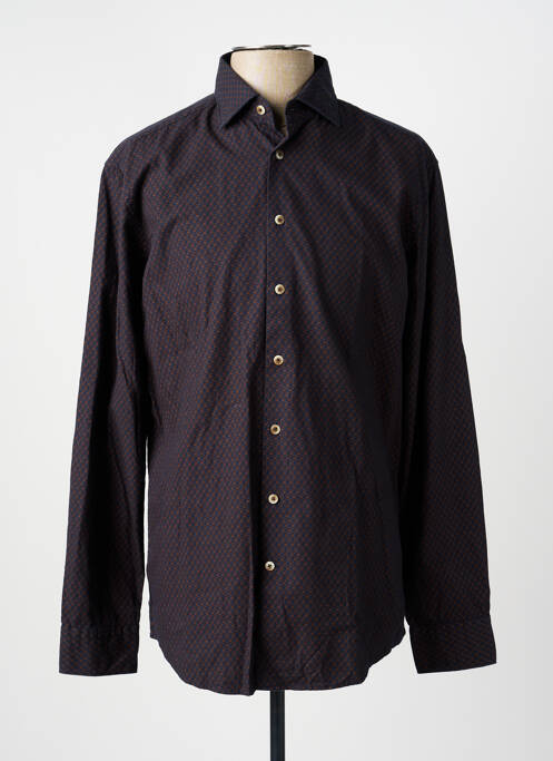 Chemise manches longues imprimé fantaisie marron SEIDEN STICKER homme
