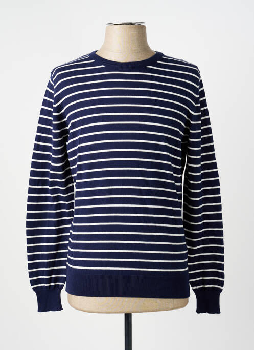 Pull col rond manches longues bleu TERRITOIRE D'HOMME homme