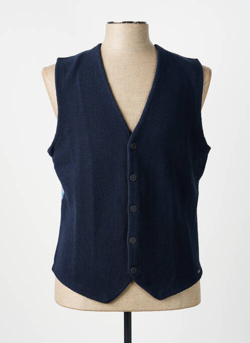 Gilet sans manche fermeture boutonnée sur le devant bleu OLYMP homme