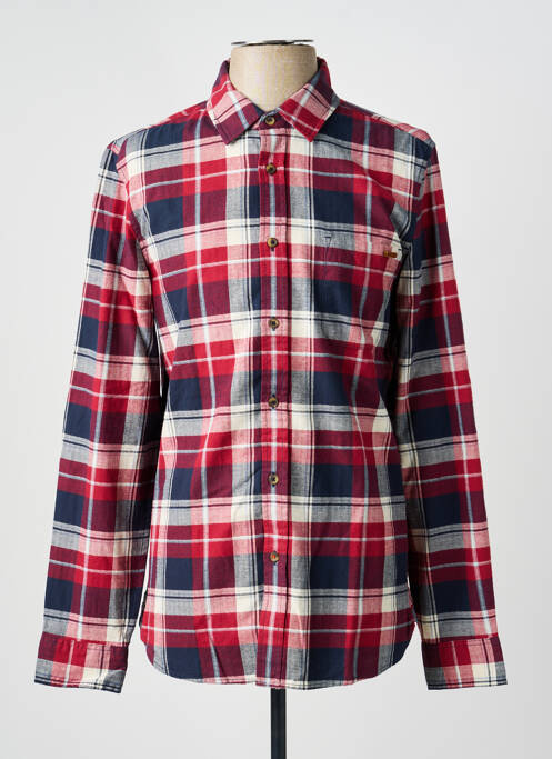 Chemise manches longues rouge MUSTANG homme