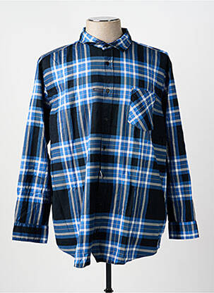 Chemise manches longues imprimé écossais bleu OLYMP homme