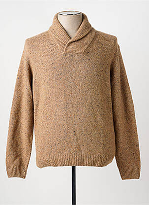 Pull stretch manches longues marron TERRITOIRE D'HOMME homme