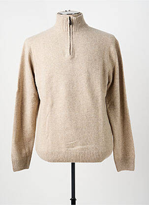 Pull stretch manches longues beige TERRITOIRE D'HOMME homme