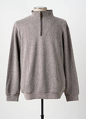 Pull stretch manches longues marron TERRITOIRE D'HOMME homme