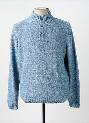 Pull stretch manches longues bleu TERRITOIRE D'HOMME homme