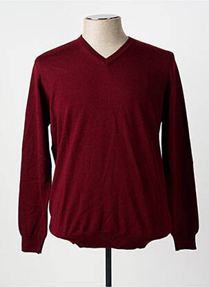 Pull col v manches longues rouge TERRITOIRE D'HOMME homme