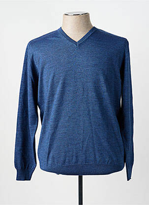 Pull col v manches longues bleu TERRITOIRE D'HOMME homme