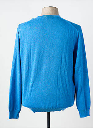 Pull col v manches longues bleu MISE AU GREEN homme