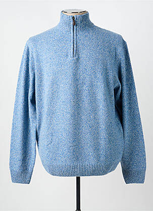 Pull tissage chiné manches longues bleu TERRITOIRE D'HOMME femme