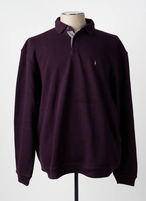 Sweat-shirt stretch manches longues violet TERRITOIRE D'HOMME homme