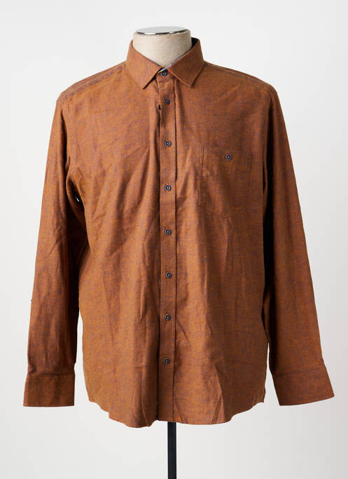 Chemise manches longues coupe cintrée orange TERRITOIRE D'HOMME homme