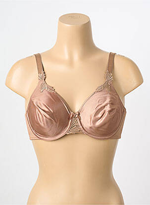 Soutien-gorge effet matière satinée haut soutien-gorge emboitant marron CHANTELLE femme