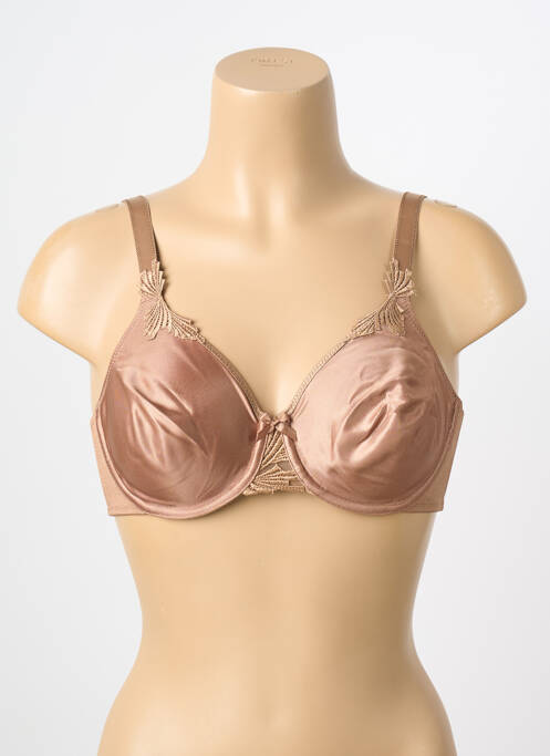 Soutien-gorge effet matière satinée haut soutien-gorge emboitant marron CHANTELLE femme