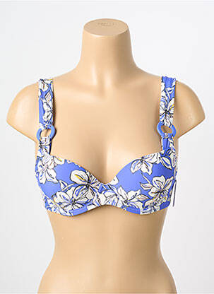 Haut de maillot de bain stretch haut soutien-gorge push-up bleu AUBADE femme