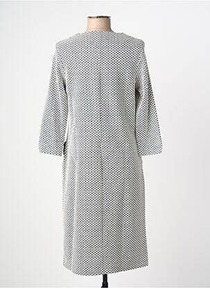 Robe mi-longue imprimé fantaisie manches longues noir FRANK WALDER femme