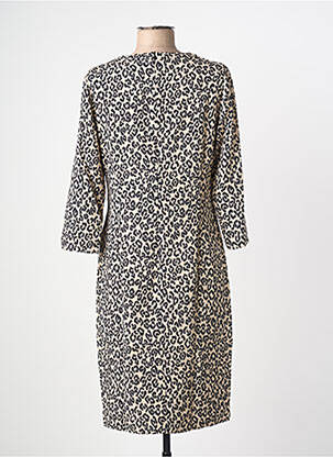 Robe mi-longue manches 3/4 manches 3/4 beige FRANK WALDER femme