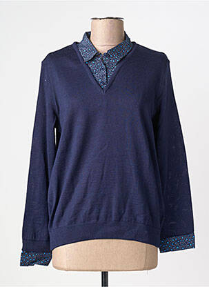 Pull col v manches longues bleu ARMOR LUX femme
