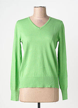 Pull col v manches longues vert ESCORPION femme