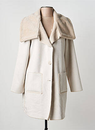 Manteau long coupe droite sans capuche beige JOSEPH RIBKOFF femme