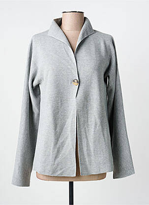 Gilet manches longues fermeture boutonnée sur le devant gris ESCORPION femme