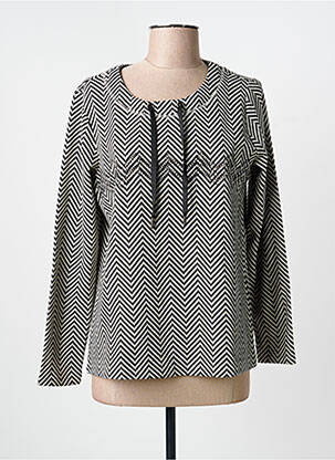 Pull col rond manches longues noir FRANK WALDER femme