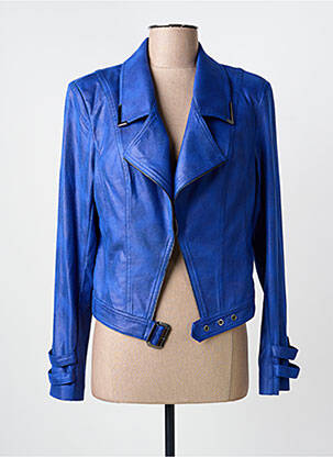 Veste casual col tailleur bleu JOSEPH RIBKOFF femme