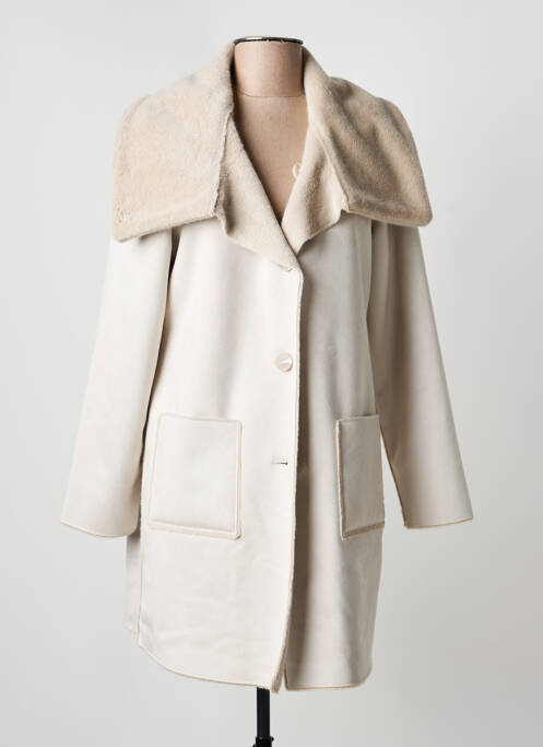 Manteau long coupe droite sans capuche beige JOSEPH RIBKOFF femme