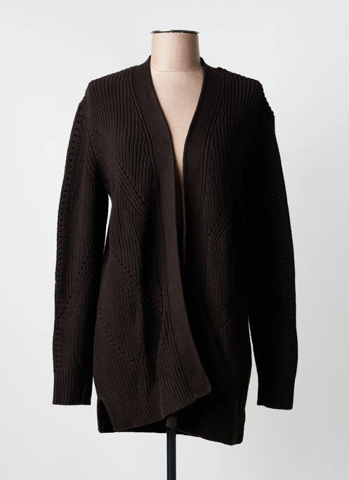 Gilet manches longues col v marron TAIFUN femme