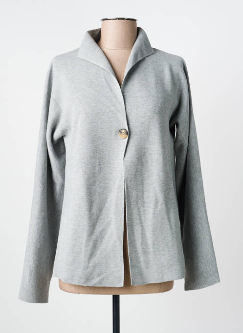 Gilet manches longues fermeture boutonnée sur le devant gris ESCORPION femme