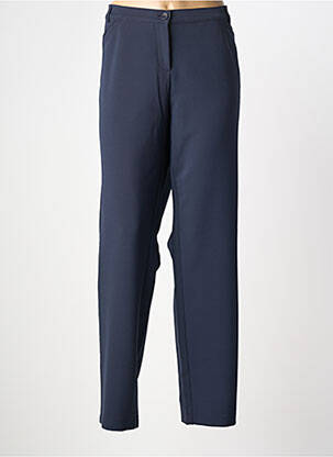 Pantalon droit tissage crêpe taille normale bleu FRANK WALDER femme