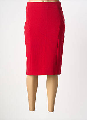 Jupe mi-longue taille à pinces rouge ATELIER GARDEUR femme