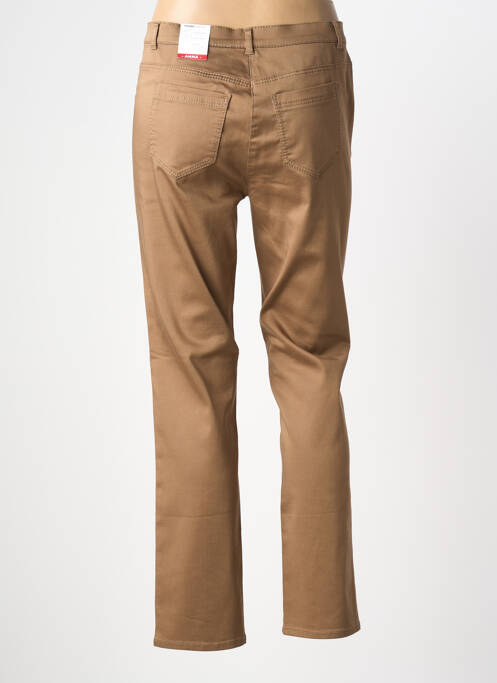 Pantalon slim tissage popeline taille normale marron FRANK WALDER femme