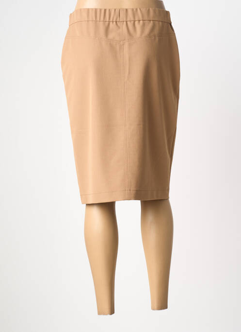 Jupe mi-longue stretch marron FRANK WALDER femme