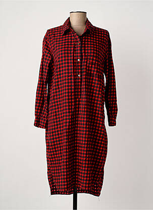 Robe mi-longue manches longues manches longues rouge BELLEROSE femme