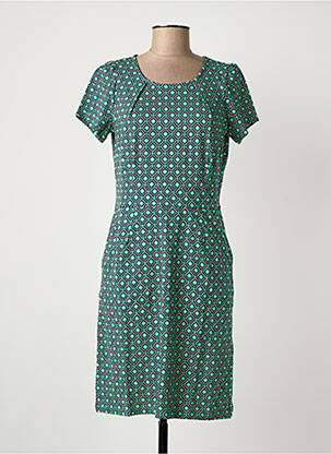 Robe mi-longue imprimé fleurs manches courtes vert KING LOUIE femme