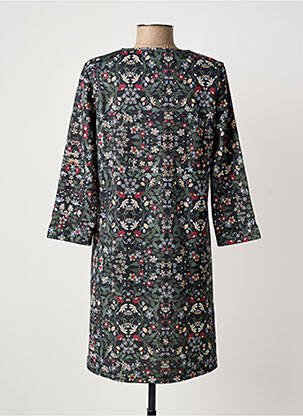 Robe courte imprimé fleurs manches longues noir MAMATAYOE femme
