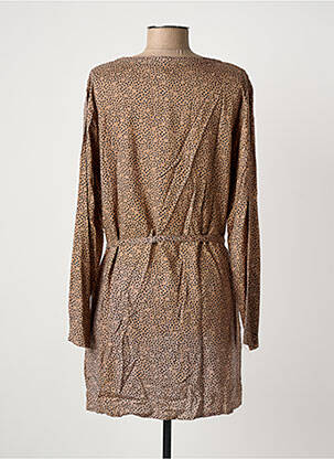 Robe courte imprimé fleurs manches longues marron LA FIANCEE DU MEKONG femme